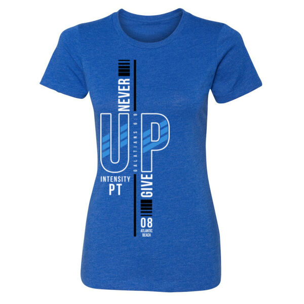 NEVER GIVE UP - WOMEN'S FITTED T-SHIRT - $X31VDH$ Thumbnail